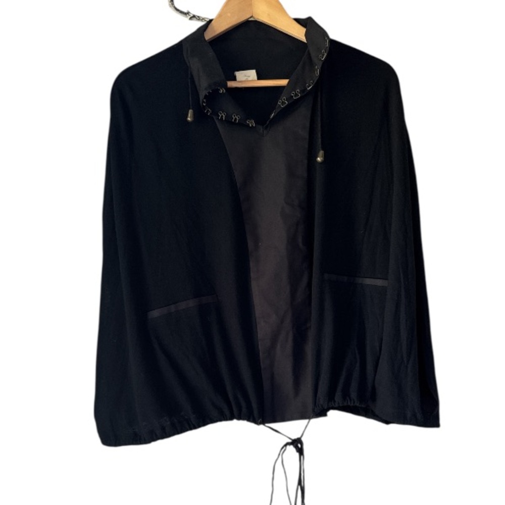 Society for rational dress poncho pullover hook & eye drawstring XS boxy fit
